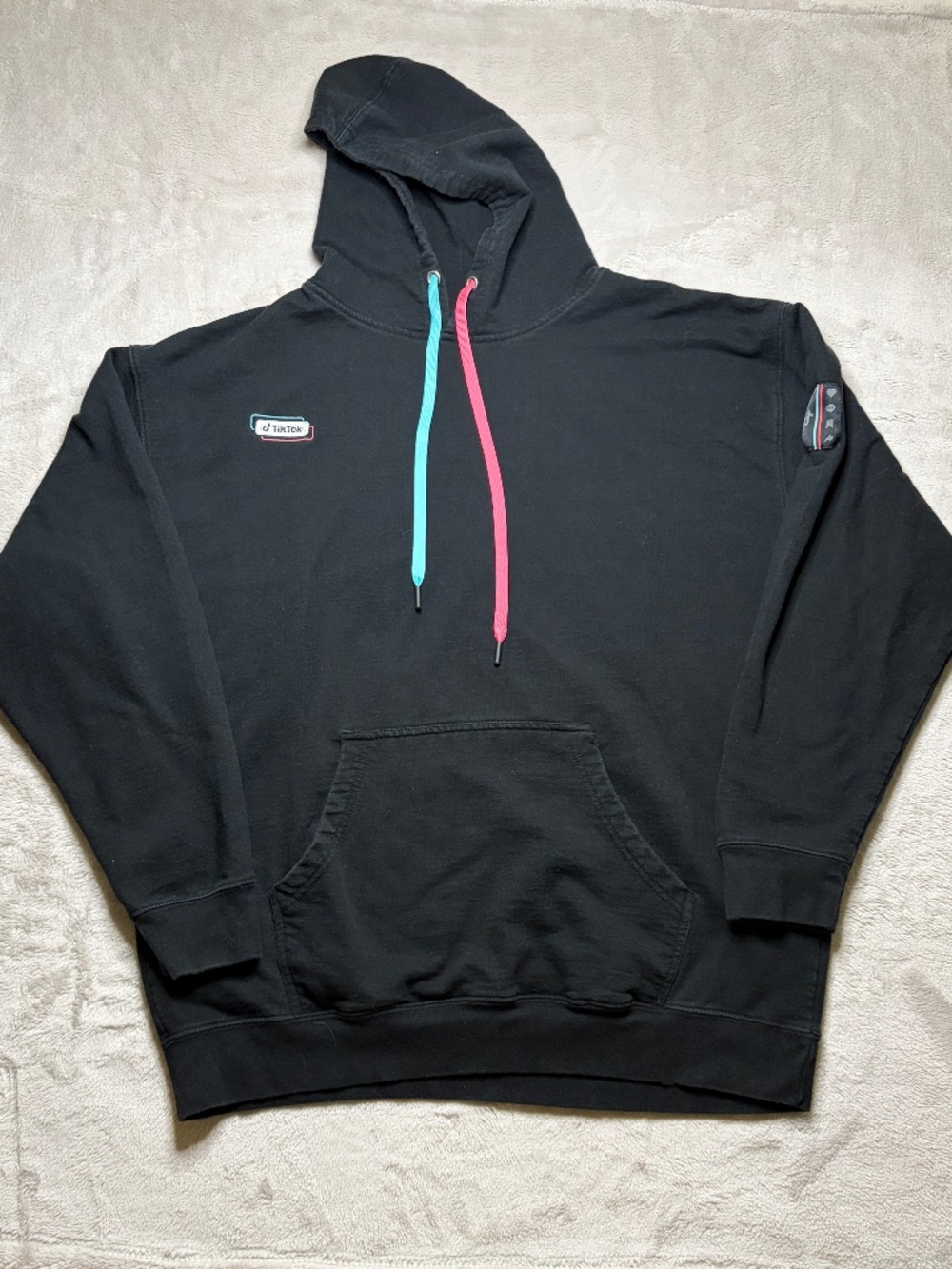 TikTok‎ Official For You Page Hoodie Mens 2XL Black Logo Pullover Sweatshirt